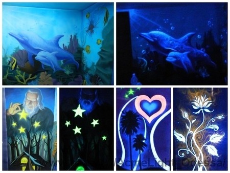 Применение люминесцентной краски для интерьера