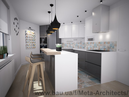 Кухня в трехкомнатной квартире