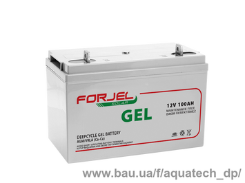 Акумулятор для систем безперебійного живлення гелевий, FORJEL 100Ah, 12v Deep Cycle (Туреччина) Детальніше: 