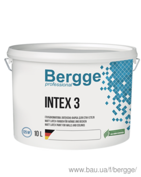 BERGGE INTEX 3 ГЛУБОКО-МАТОВАЯ ФАРБА для СТІН І СТЕЛІ