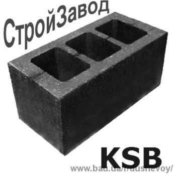 Шлакоблок стіновий посилений М75 190х190х390 мм, Київ