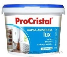 Фарба інтер'єрна стійка до миття Люкс ІР-233 ProCristal (Ірком), 10л база А