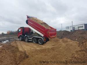 Доставка будівельного піску (річкового та яружного) &mdash; ЕКТА БУД