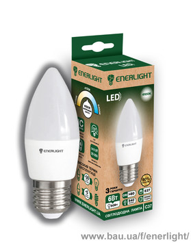 Лампа світлодіодна ENERLIGHT С37 6Вт 4100K E27