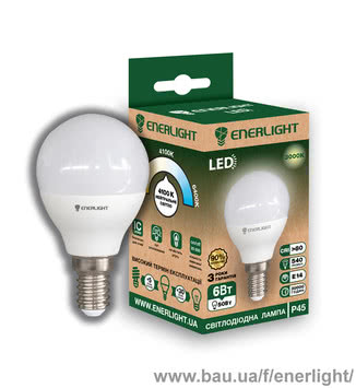 Лампа світлодіодна ENERLIGHT P45 6Вт 3000K E14