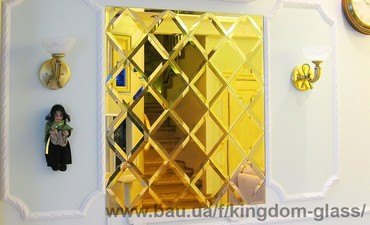 Зеркальная золотая плитка - панно из зеркала золотого собственного производства. &mdash; KINGDOM GLASS & MIRORS