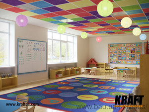 Підвісна стеля на Т-профілі KRAFT Fortis з акустичними плитами KRAFT WoodAcoustic &mdash; КРАФТ Декенсистем Украина