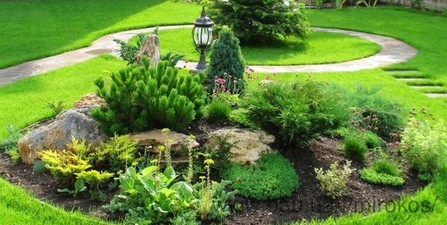 альпійська гірка в центрі ділянки. &mdash; Мирокос