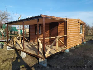 Дачний будиночок 25 квадратів із терасою &mdash; ПРОФМОДУЛЬ