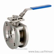 Кран кульовий фланцевий моноблочний нержавіючий Dn 25 AISI 304 &mdash; Тринокс