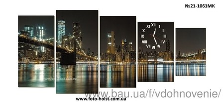 Модульные картины часы на холсте