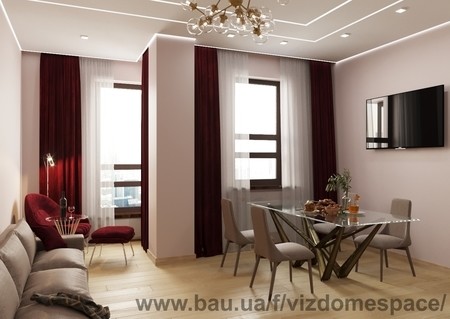 Дизайн інтер'єру квартири 100 м² в «Будинку на набережній»