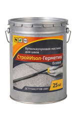 БудІзол-Герметик ЕКОБІТ відро 25,0 кг бутилкаучукова мастика