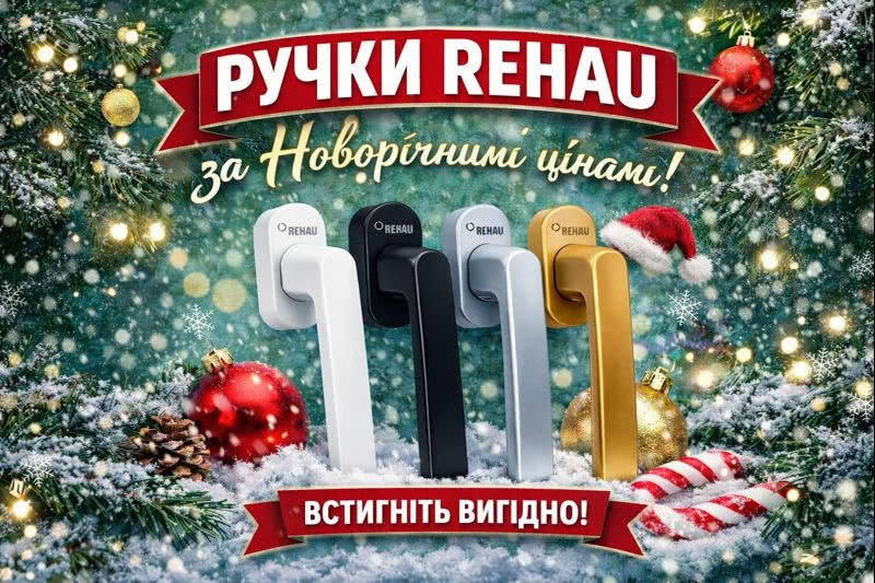 Акція! Ручки та комплектуючі Rehau за Новорічними цінами