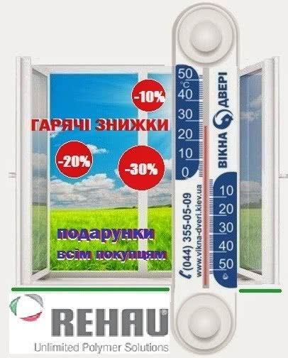 Пластикові вікна Rehau (Рехау) на 20% дешевше