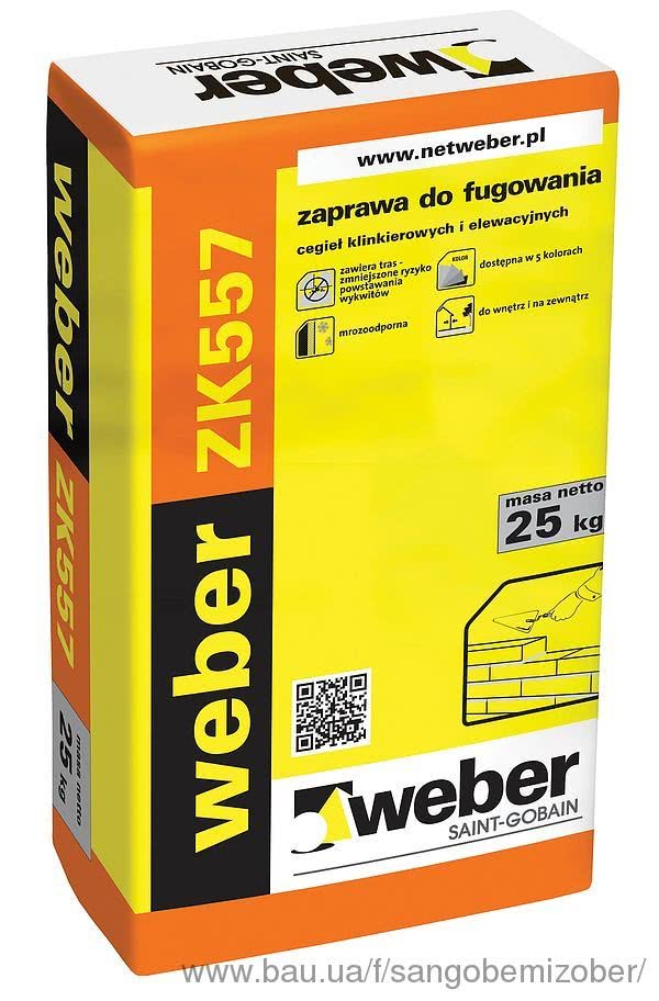 Новинка - кольорові розчини для розшивки швів у цегляній кладці weber ZK557