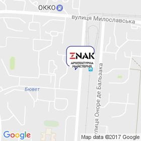 АРХІТЕКТУРНА МАЙСТЕРНЯ ЗНАК на мапі АРХІТЕКТУРНА МАЙСТЕРНЯ ЗНАК на мапі