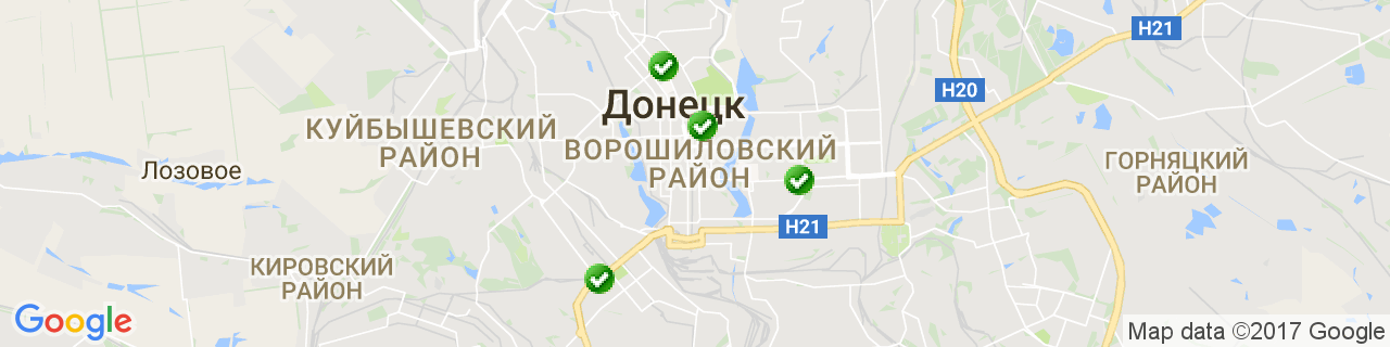 Карта об'єктів компанії Континент-Окна Карта об'єктів компанії Континент-Окна