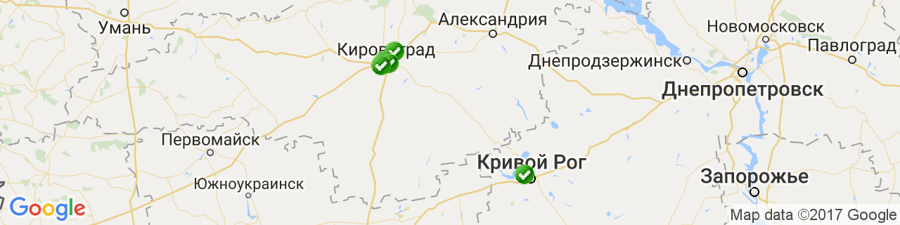 Карта об'єктів компанії КЗСМ 1