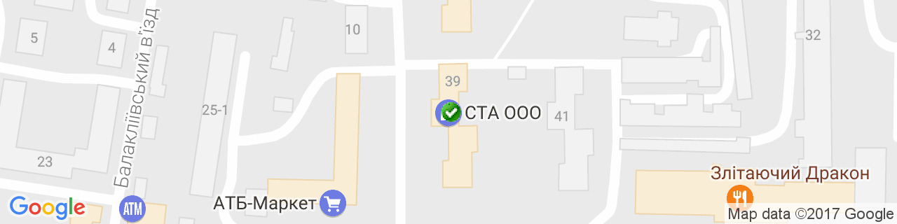 Карта об'єктів компанії СТА Карта об'єктів компанії СТА