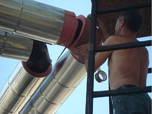 Изоляция  негорючими полуцилиндрами ФРП-1 теплотрассы на ж/м Северный г. Днепропетровск &mdash; Головенко