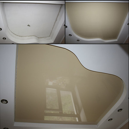 Французские натяжные потолки любой сложности (двухуровневые, звёздное небо, фотопечать , замшевые, мрамор, хамелеон, перфорирова