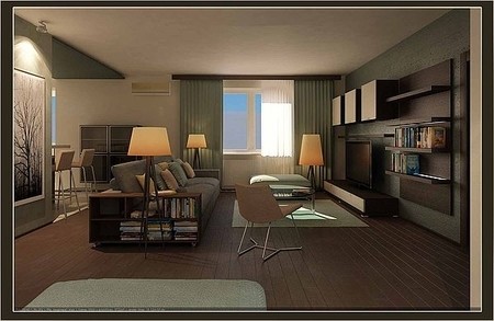 гостиная в квартире 150 м2