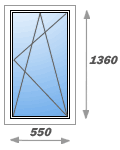 Одностулкове вікно ціна (поворотно-відкидна стулка)