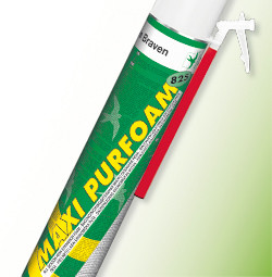 MAXI-PURFOAM - Однокомпонентная, полужесткая высокопроизводительная монтажно-изоляционная пена на основе полиуретана, содержащая безопасный для окружающей среды пропеллент-газ. MAXI-PURFOAM - Однокомпонентная, полужесткая высокопроизводительная монтажно-изоляционная пена на основе полиуретана, содержащая безопасный для окружающей среды пропеллент-газ.